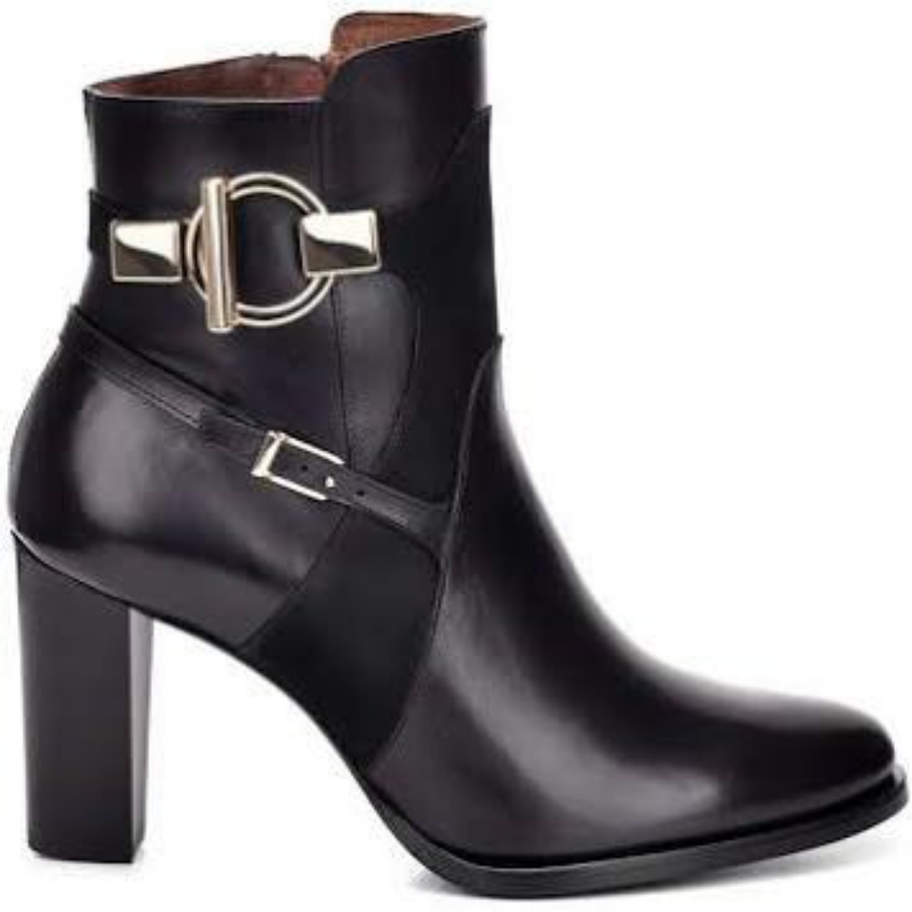 NIB Franco Cuadra Bootie in Genuine Black Leather